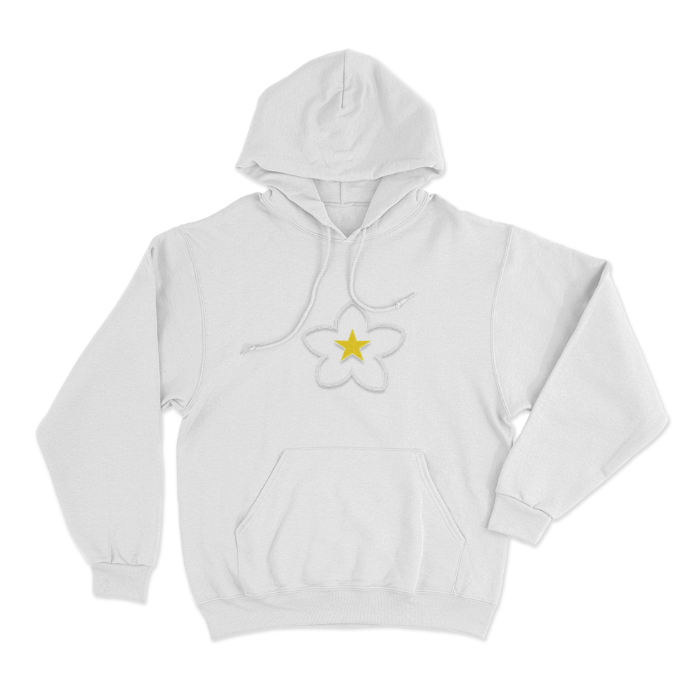 Flower Logo Unisex Hoodie White Flower Logo Unisex Hoodie White
