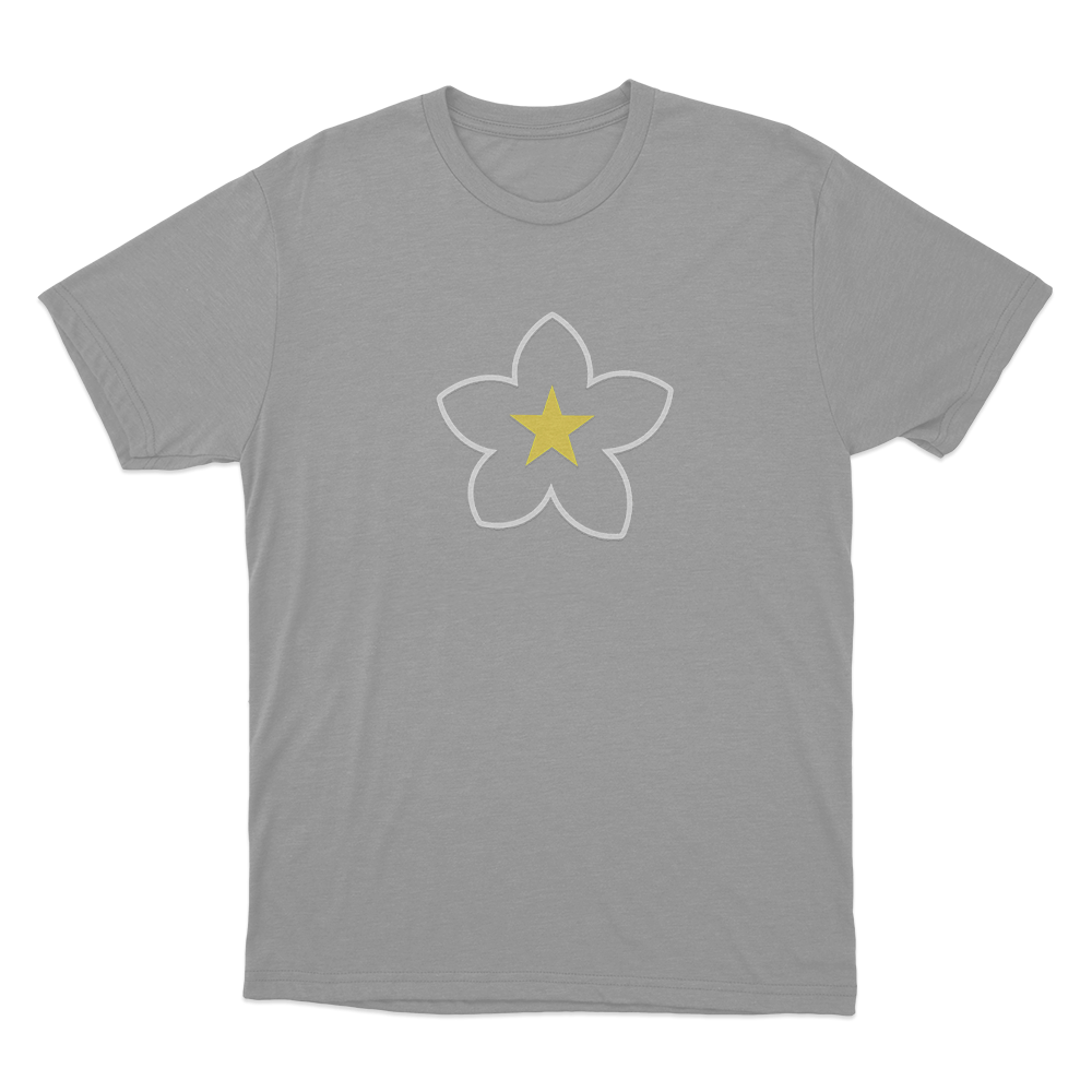 Flower Logo Unisex T Shirt Grey Flower Logo Unisex T Shirt Grey