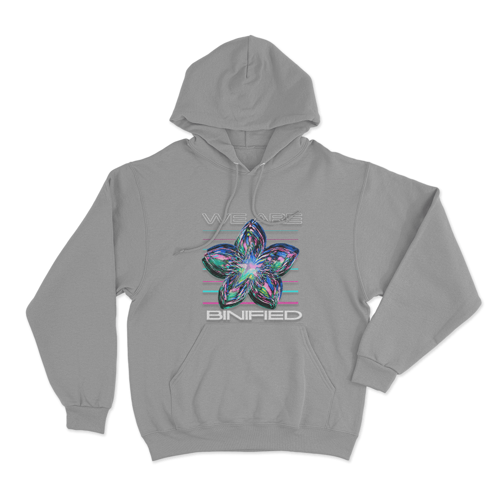 We Are Binified Flower Unisex Hoodie Grey We Are Binified Flower Unisex Hoodie Grey
