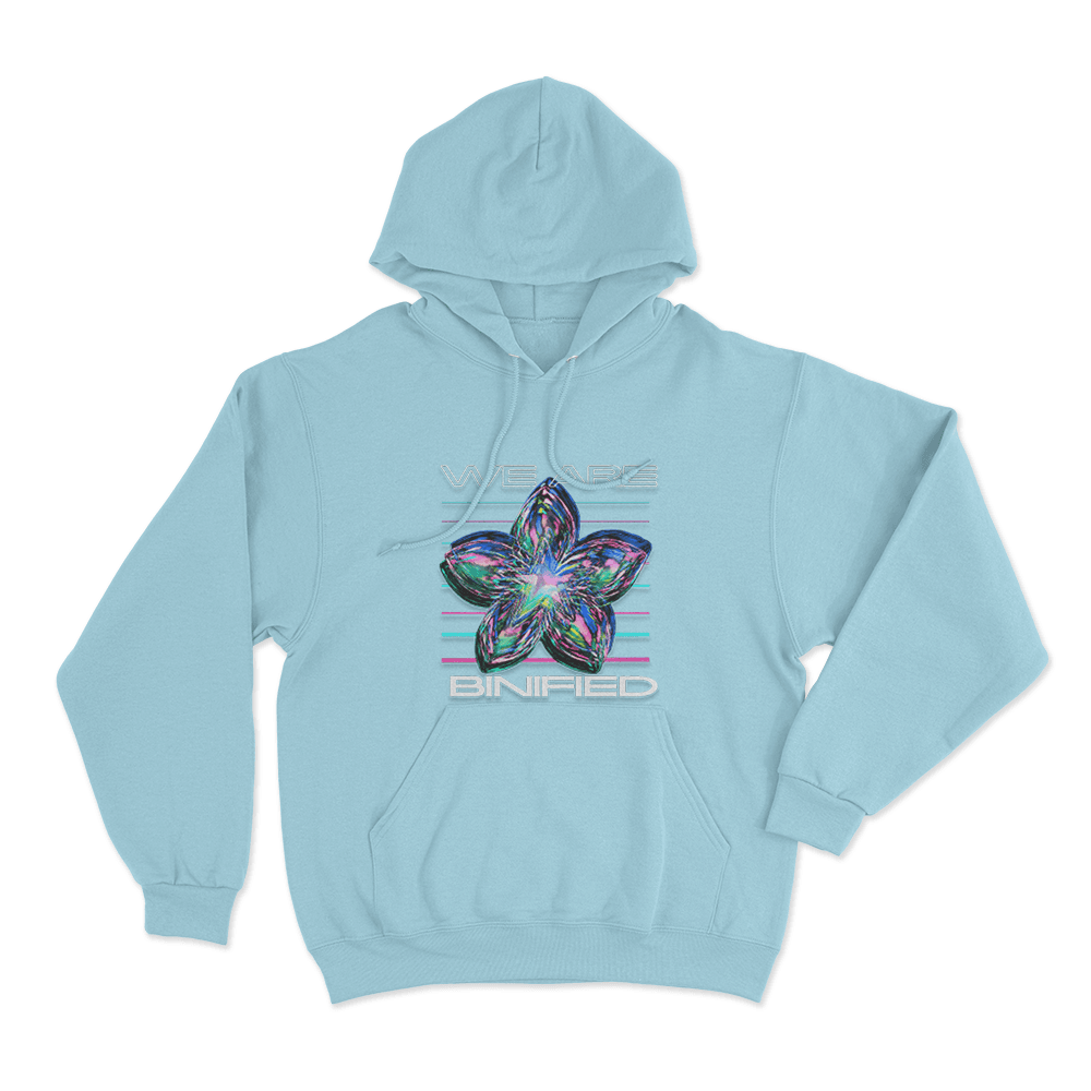 We Are Binified Flower Unisex Hoodie Sky Blue We Are Binified Flower Unisex Hoodie Sky Blue