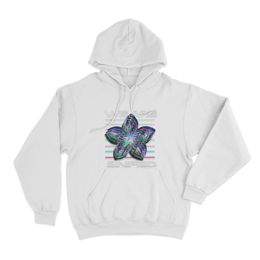 We Are Binified Flower Unisex Hoodie White We Are Binified Flower Unisex Hoodie White